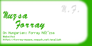muzsa forray business card